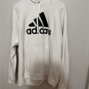 adidas White Crewneck Sweatshirt with Black Logo